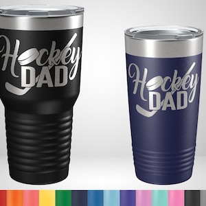 Hockey Dad Tumbler - Hockey Dad Gifts - Personalized Gifts for Hockey Dads - Hockey Travel Mug - Hockey Dad christmas gift image 1