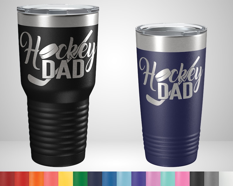 Hockey Dad Tumbler - Hockey Dad Gifts - Personalized Gifts for Hockey Dads - Hockey Travel Mug - Hockey Dad christmas gift image 1