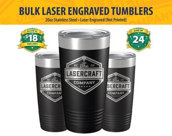 Custom Engraved 20oz Tumbler Set of 24 – Personalized Logo Tumblers