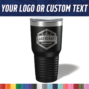 Personalized 30oz Tumbler with custom artwork or logo - Custom Engraved Travel Mug - Custom 30oz Tumbler - Client Gifts - Custom Logo Swag