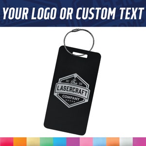 Custom Metal Luggage Tag Personalized with Logo or Custom Text  - Logo Luggage Tag - Aluminum Luggage Tag - Personalized Luggage Tag Metal