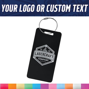 Custom Metal Luggage Tag Personalized with Logo or Custom Text  - Logo Luggage Tag - Aluminum Luggage Tag - Personalized Luggage Tag Metal