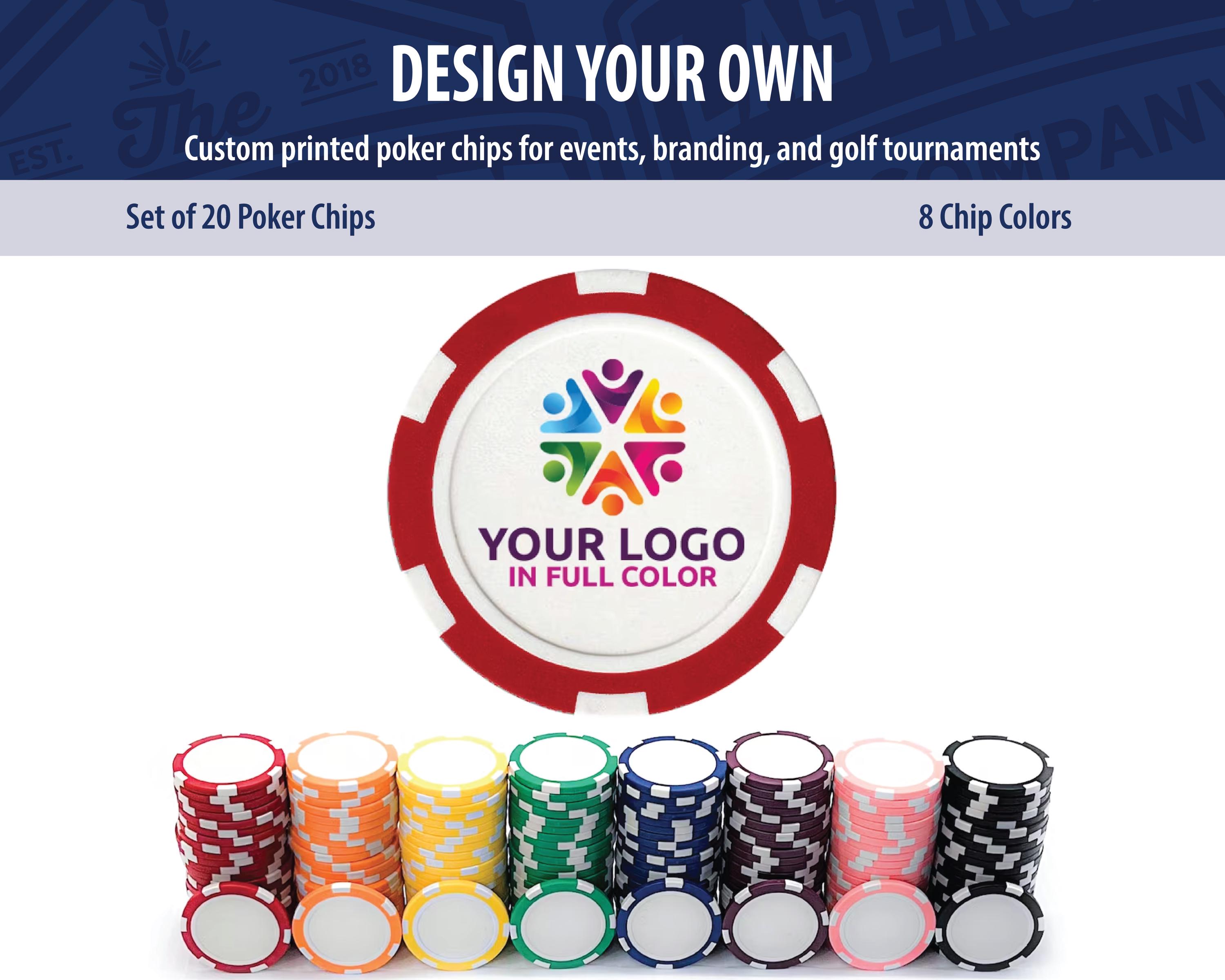Shueewago 100 à 1 000 jetons de poker ABS personnalisés, disponibles en 9 couleurs, imprimés avec votre texte ou image personnalisés pour bar, boisson