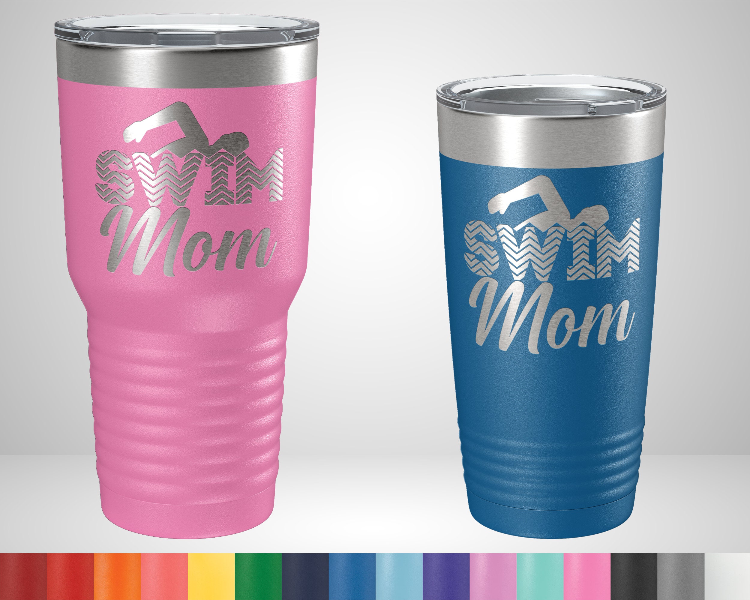 Swim Mom Tumbler - Personalized Swim Mom Travel Mug - Tumblers for Swimming Moms - Swim Mom Birthday Gift - Christmas Gift - Useful Gifts