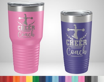 Cheer Coach Tumbler - Cheerleading Coach Gifts - Personalized Gifts for Coaches - Cheer Coach Travel Mug - Best Cheer Coach Mug