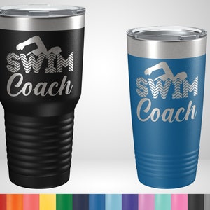 Swim Coach Tumbler - Personalized Swim Coach Travel Mug - Tumblers for Swimming Coaches - Swim Coach - Christmas Gift - Useful Gifts