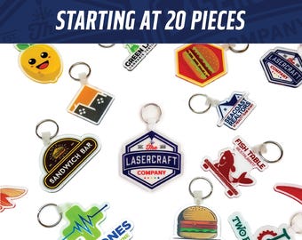 Custom Logo Keychain Bulk - Full Color Acrylic - Corporate Swag, Business Gifts, Trade Show & Event Giveaways, Promotional Keyrings