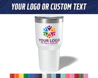 Custom Logo Tumbler 30oz - Full Color UV Printed Travel Mug - Bulk Corporate Swag, Employee Appreciation & Client Gifts