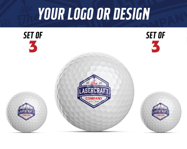 Custom Golf Balls Set of 3 - Full Color Logo, Golfer Christmas Gift immagine 4