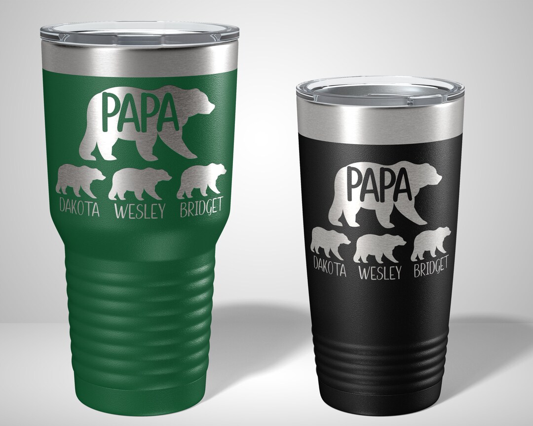 Papa Bear Personalized Tumblers - Personalized Gifts for Dad - Custom ...