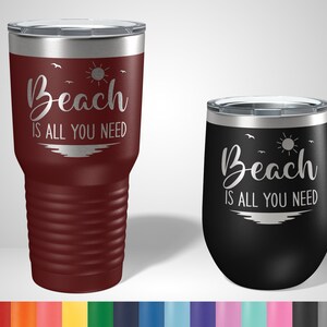 Beach is all you need Funny Tumbler - Personalized Vacation Gifts - Summer Vacation Tumbler - Beach Mug - Beach Vacation Cup - Beach Cup