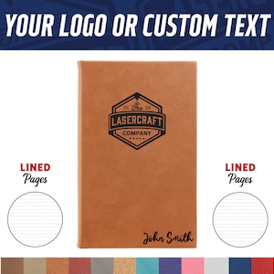 Journal with Custom name or logo - Custom Logo Journal - Personalized Vegan Leather Notebook - Notebook with custom logo - personalized gift