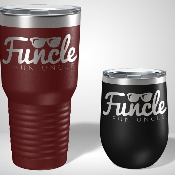 Funcle Fun Uncle Tumbler - Funny Gifts For Uncles - Gifts for Brothers - Funny Uncle Tumblers - Gifts for Him - Uncle Christmas Gifts