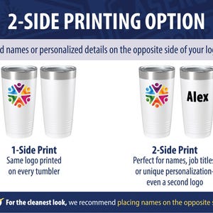 Custom Logo Tumbler 20oz - Full Color UV Printed Stainless Steel Cup - Bulk Corporate Swag, Employee Appreciation, Client & Business Gifts image 4
