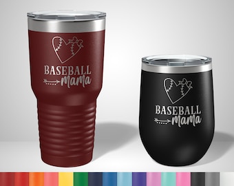 Baseball Mama Tumblers - Personalized Gifts for baseball moms - Cute Mom Tumblers - Gifts for Sports Moms - Baseball Mom Cup - Baseball Mug