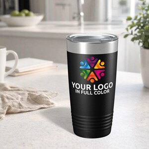 Custom Logo Tumbler 20oz - Full Color UV Printed Stainless Steel Cup - Bulk Corporate Swag, Employee Appreciation, Client & Business Gifts image 12