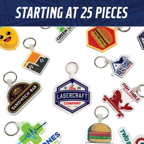 Custom Printed Logo Keychains - Custom Acrylic Keychain - Custom Logo Keychain - Custom Logo Merch - Full Color Logo Printing on Keychains