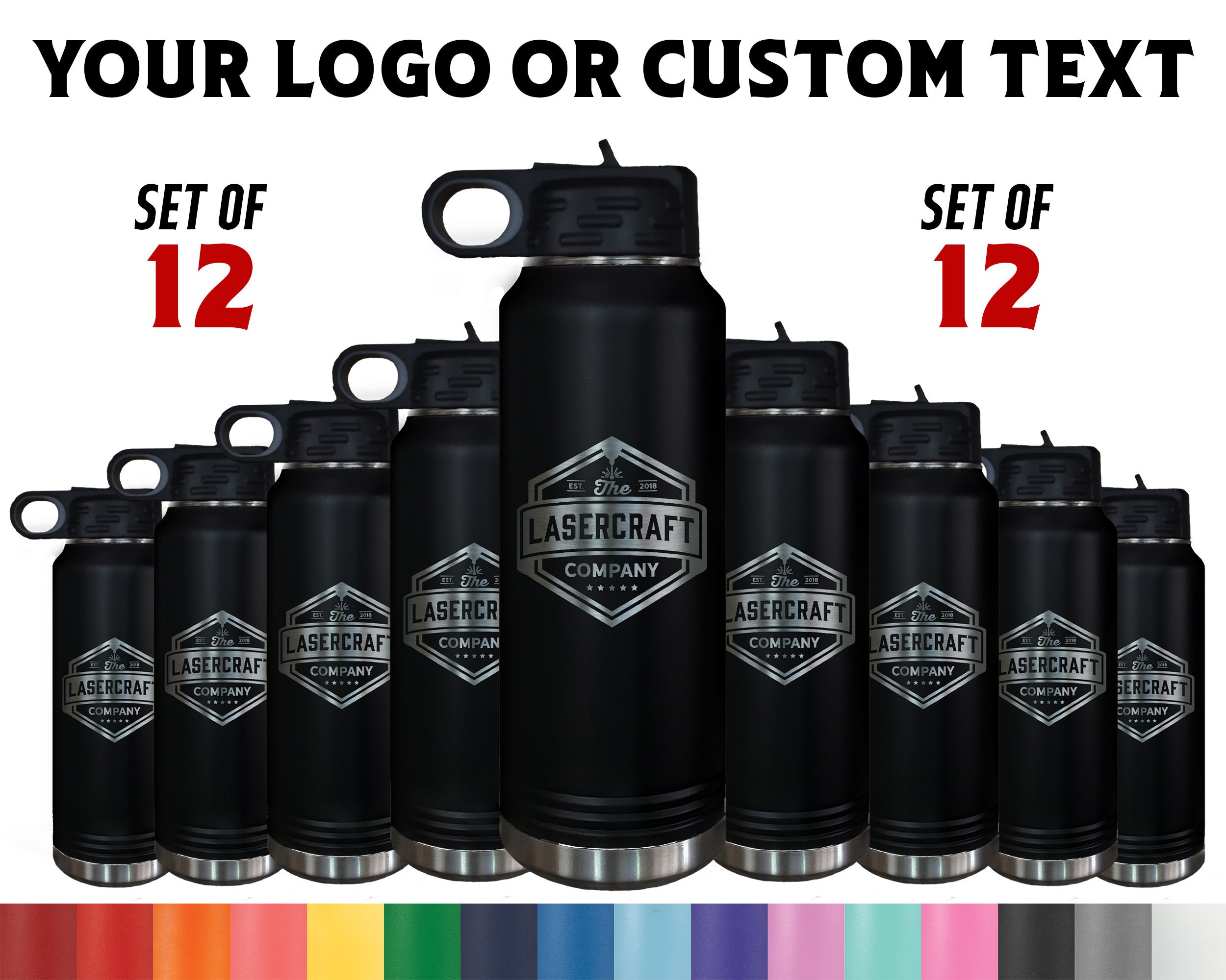 Bulk 32oz Insulated Water Bottle With Custom Artwork or Logo - Etsy