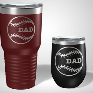 Baseball Dad Tumbler - Engraved Travel Mug - Personalized Gifts for baseball dad - Fathers day gift - dad christmas gift - dad birthday gift