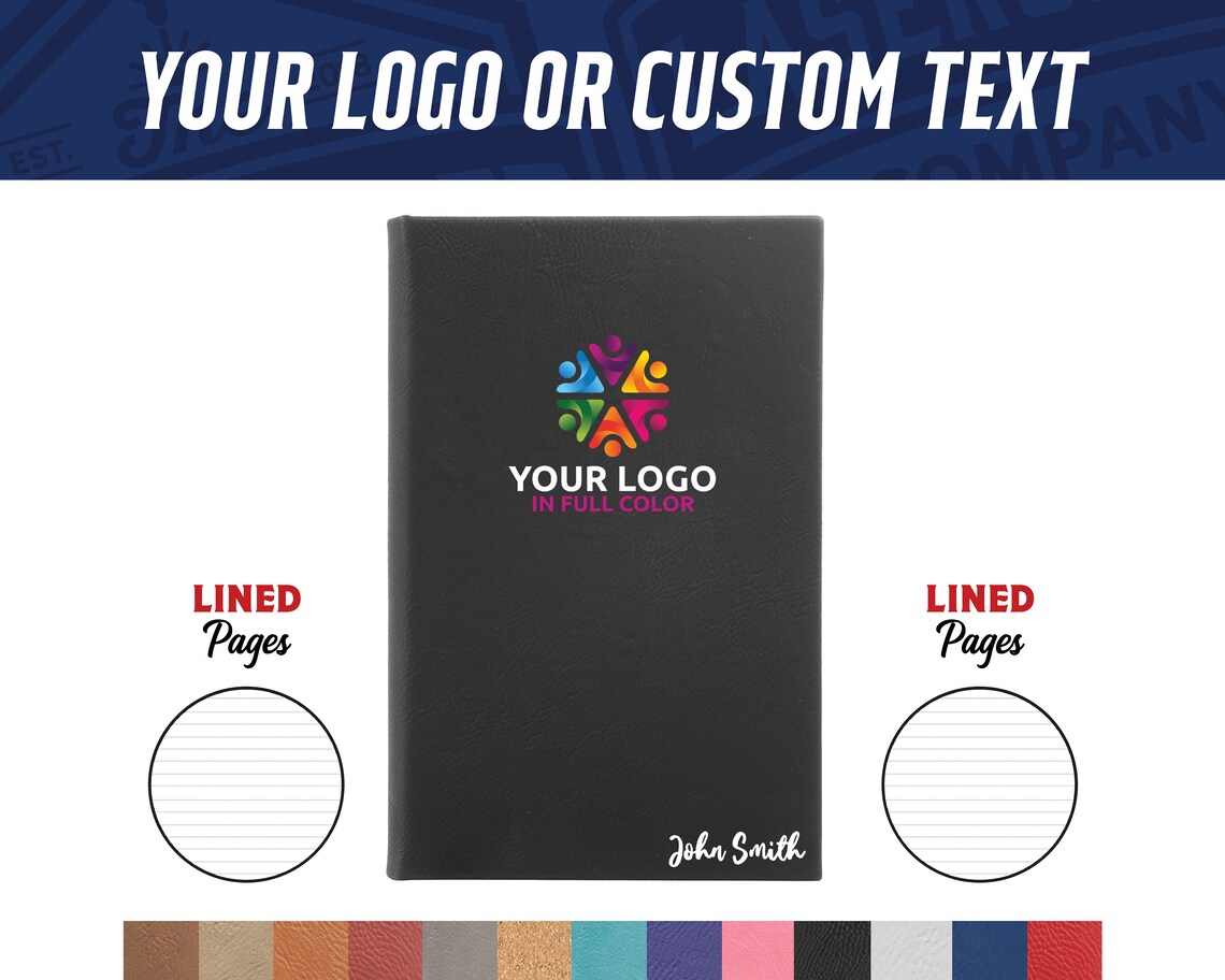Journal With Full Color Logo - Custom Logo Journal - Personalized Vegan ...