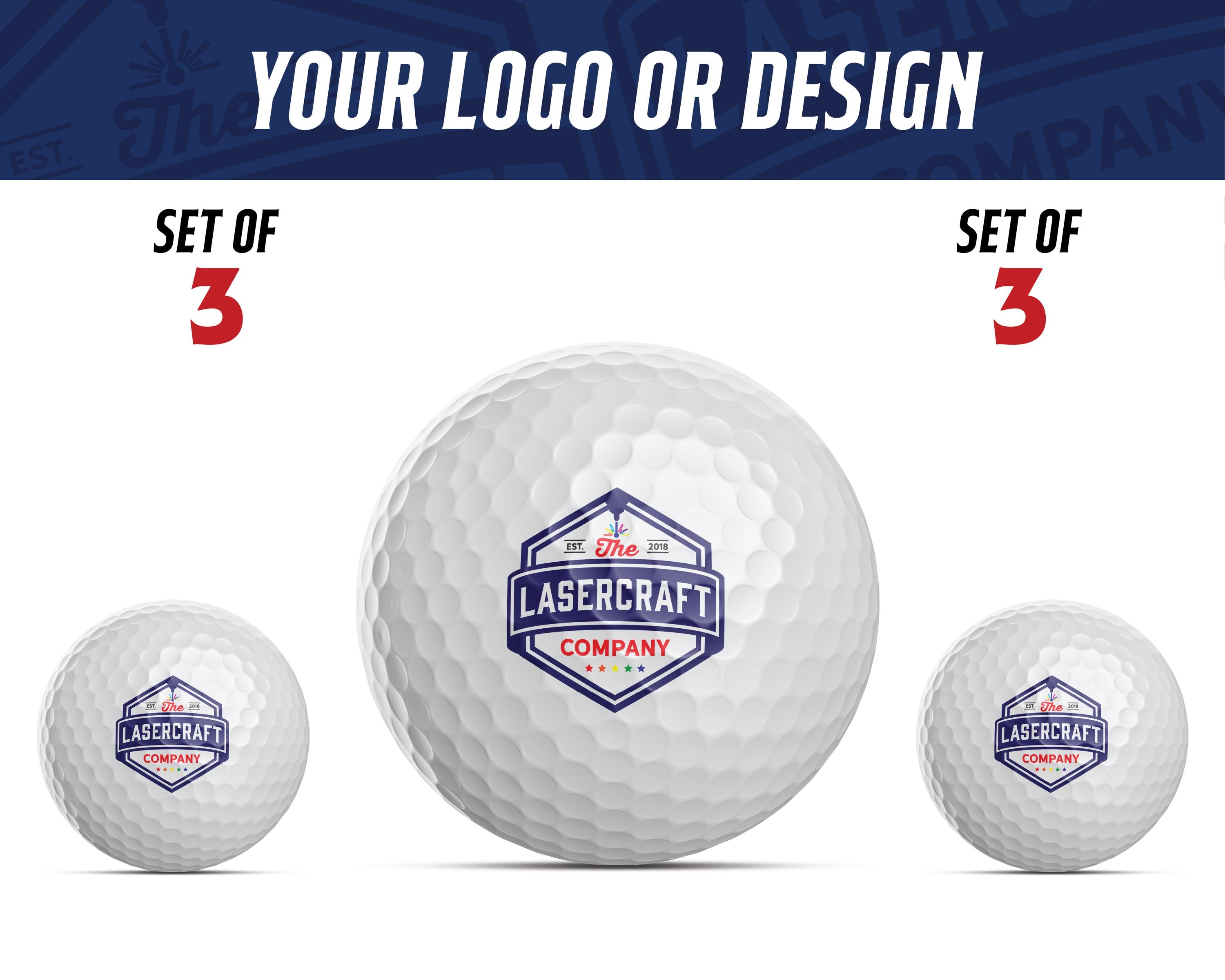 Custom Printed Golf Balls Set of 3 Full Color Printed Golf Balls - Personalized Golf Balls - Custom Logo Golf Ball - Personalized Golf Gifts