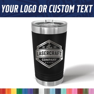 Personalized 16oz Pint Tumbler with custom artwork or logo - Custom Engraved Pint - Custom Beer Tumbler - Personalized Gift - Corporate Gift