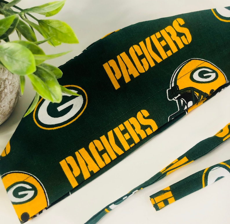 Green Bay Packers Fitted Pixie Scrub Cap Surgical Hat OR ERSurgeon Respiratory Technician Veterinarian Dental By Scrub Caps Canada