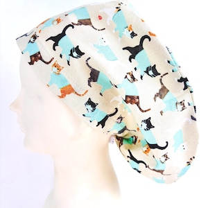 Deep Bucket Scrub Cats Ponytail Scrub Cap: Adjustable Women's Surgical Ha| OR Nurse | Surgeon | Medical Gift | Hospital | Scrub Caps Canada