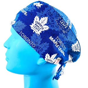 Toronto Maple Leafs  NHL Hockey Fitted Pixie Scrub Cap | Surgical Hat |OR Nurse |Medical Gift | Hospital Scrubs