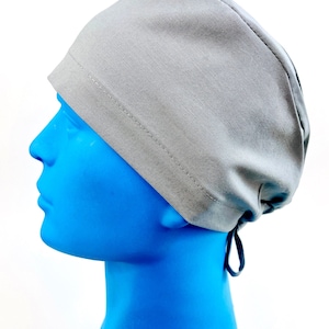 Light Gray Pixie Unisex Mens Womens  Scrub Hat | Surgical Cap | OR Nurse| Medical | Surgeon  | Dental | Gift | Skull Cap