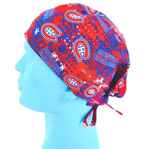 Canadiens Montreal Canadians Habs NHL Hockey Fitted Pixie Scrub Cap |Surgical Hat  | Beanie | Medical Gift | Montréal