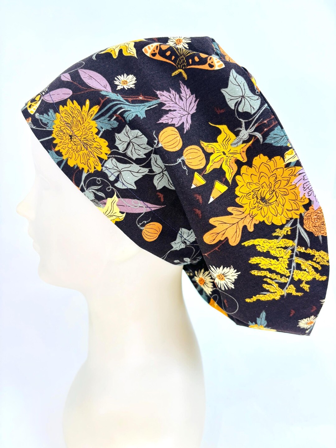 DEEP Dark Fall Foliage Womens Scrub Cap | Ladies Surgical Hat | OR ...