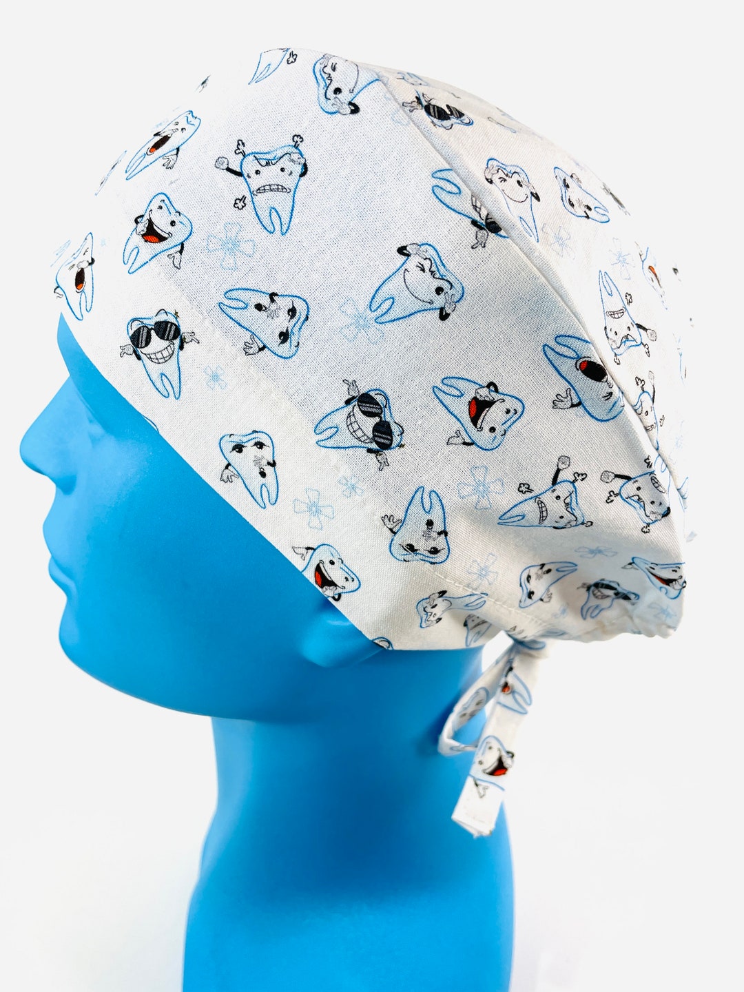 Cool Teeth Unisex Dental Scrub Cap OR Scrub Nurse Hospital Caps Veterinarian Dental Scrub Cap by