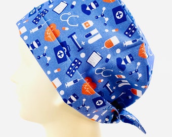 Folded Brim Women's Scrub Cap | Lavender Surgical Hat | Nurse’s Scrubs   | Ponytail | Medical Gift  |