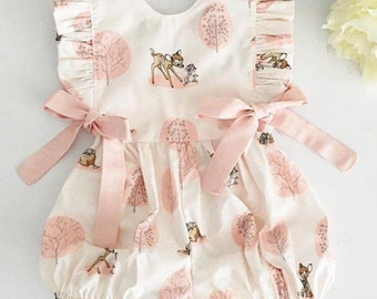 Newborn Infant Baby Girl Boy Deer Romper Jumpsuit Christmas Outfits Clothes z0