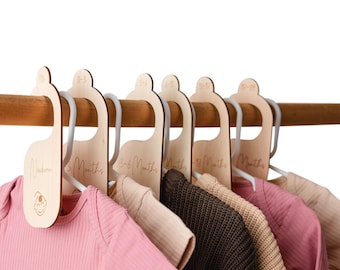 Closet dividers for baby| clothes organizer cards|wooden neutral hangers closet dividers 6 pcs