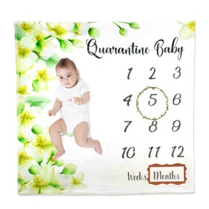 Must go baby Milestone Blanket Boy girl, Photo Blanket Props, New Mom Baby Shower Gift, Fleece Personalized Blanket, Keepsake, 47x47