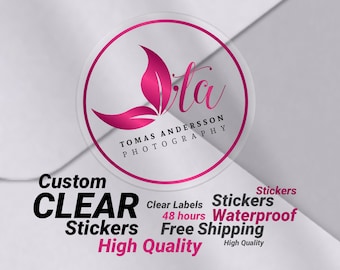 Pegatinas transparentes personalizadas: logotipo transparente, tinta blanca, vinilo impermeable