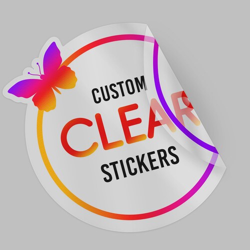 100 Custom Clear Stickers Transparent Labels Die Cut Clear Etsy