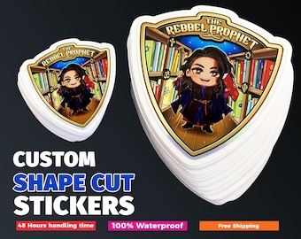 Pegatinas con logotipo personalizado: etiquetas troqueladas impermeables