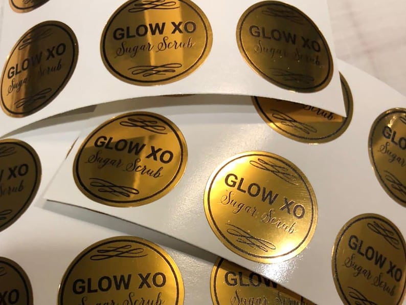 Gold Foil Stickers, Waterproof Gold foil stickers, Shiny reflective Gold Foil labels, Foil Print, Shiny Print Stickers