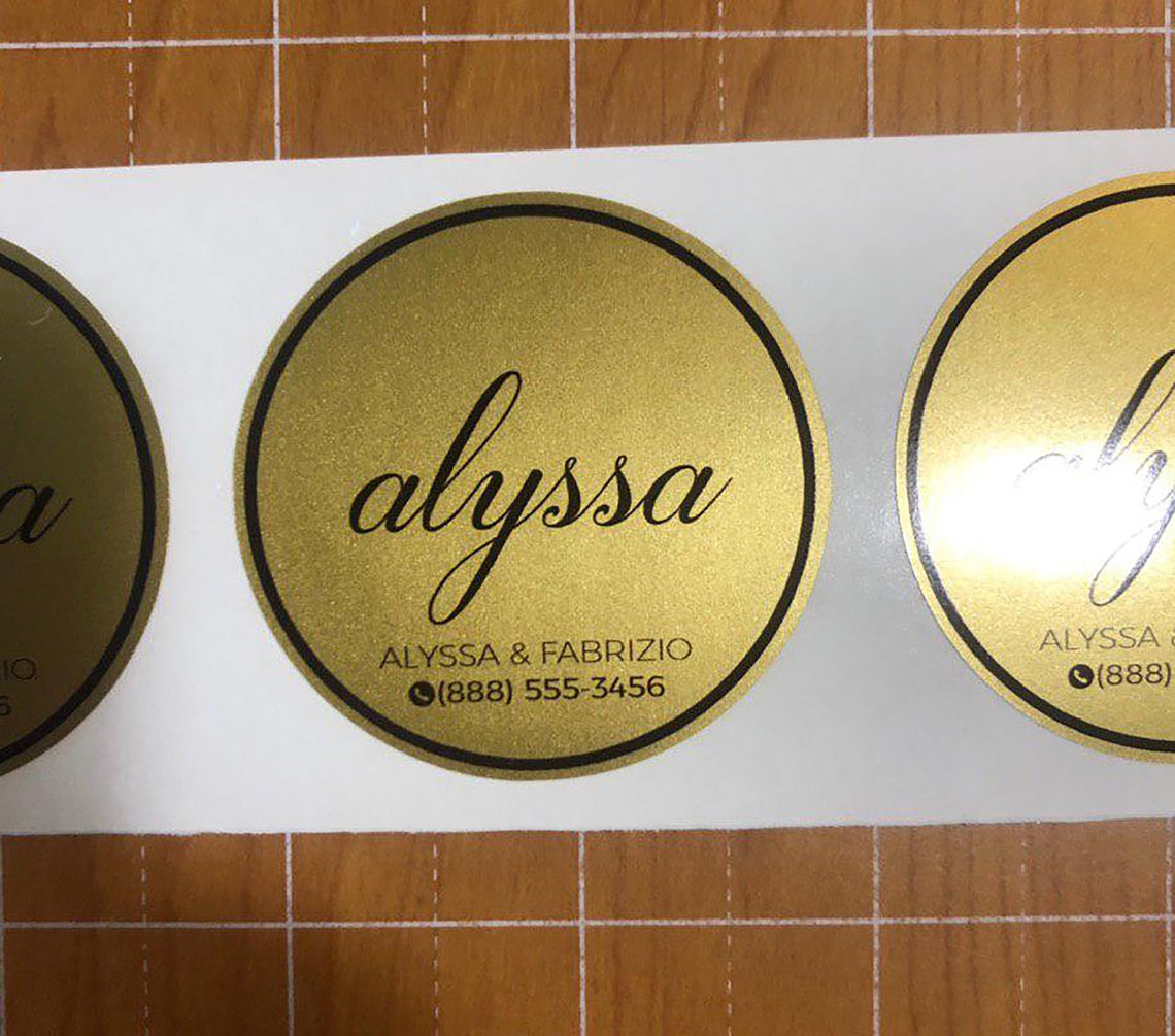100 Custom Gold Foil Labels Custom Real Foil Label Gold Foil Etsy