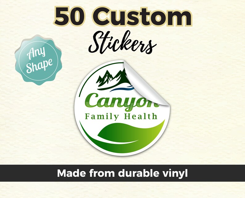 50 Custom Durable Stickers Print Any Shape Any Size High Etsy