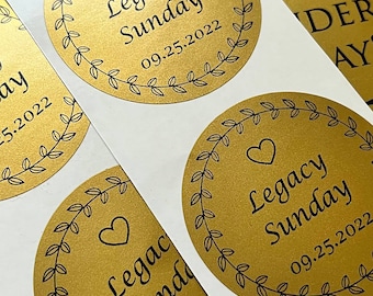 Pegatinas doradas metálicas personalizadas: etiquetas impresas a prueba de agua