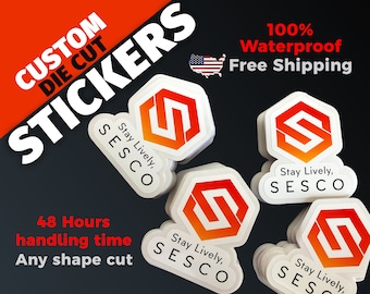 Custom High Quality Die cut stickers and labels, Bulk stickers waterproof labels, Shape cut stickers and vinyl label, Business logo stickers