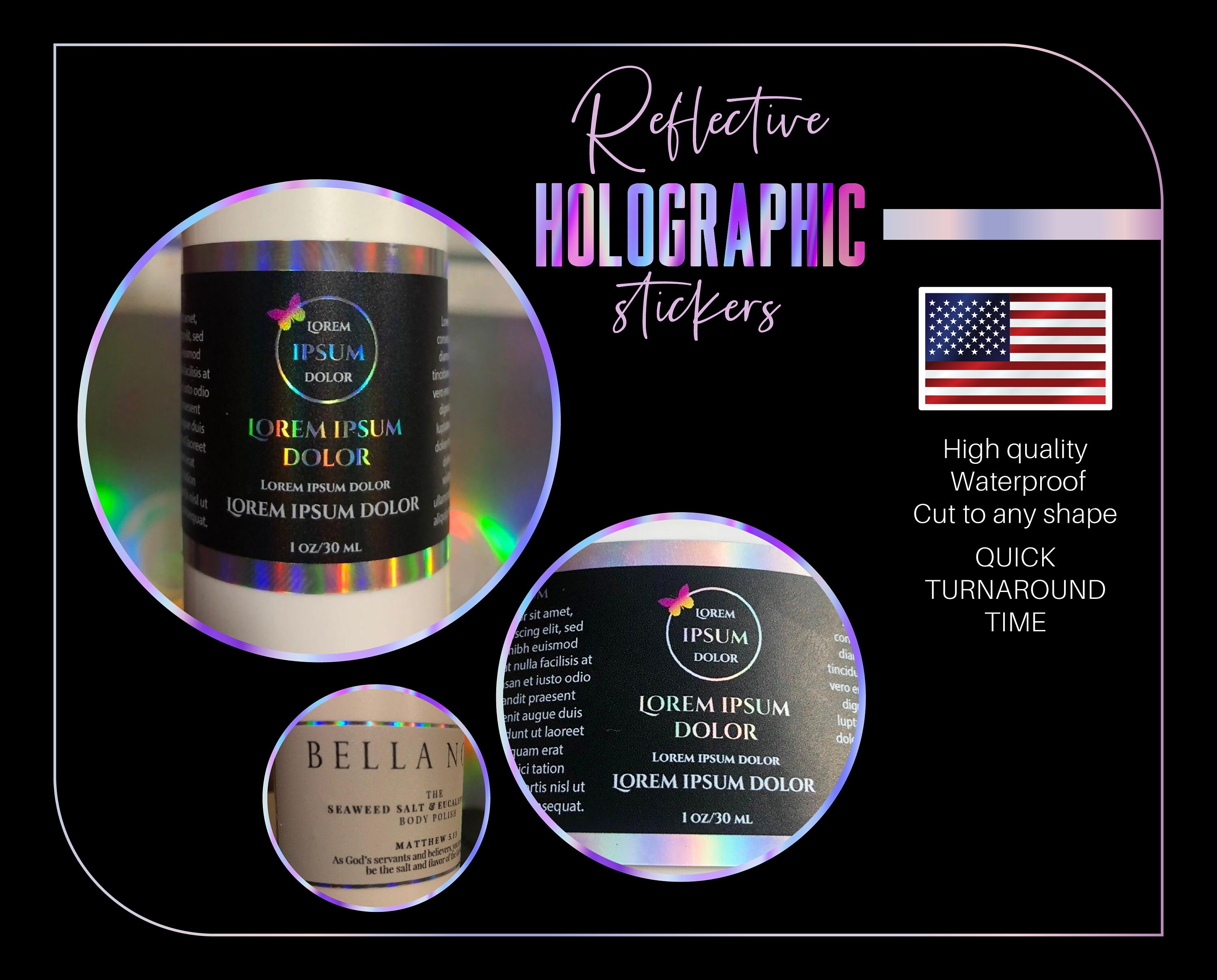 Holographic Circle Stickers, Fast Turnarounds