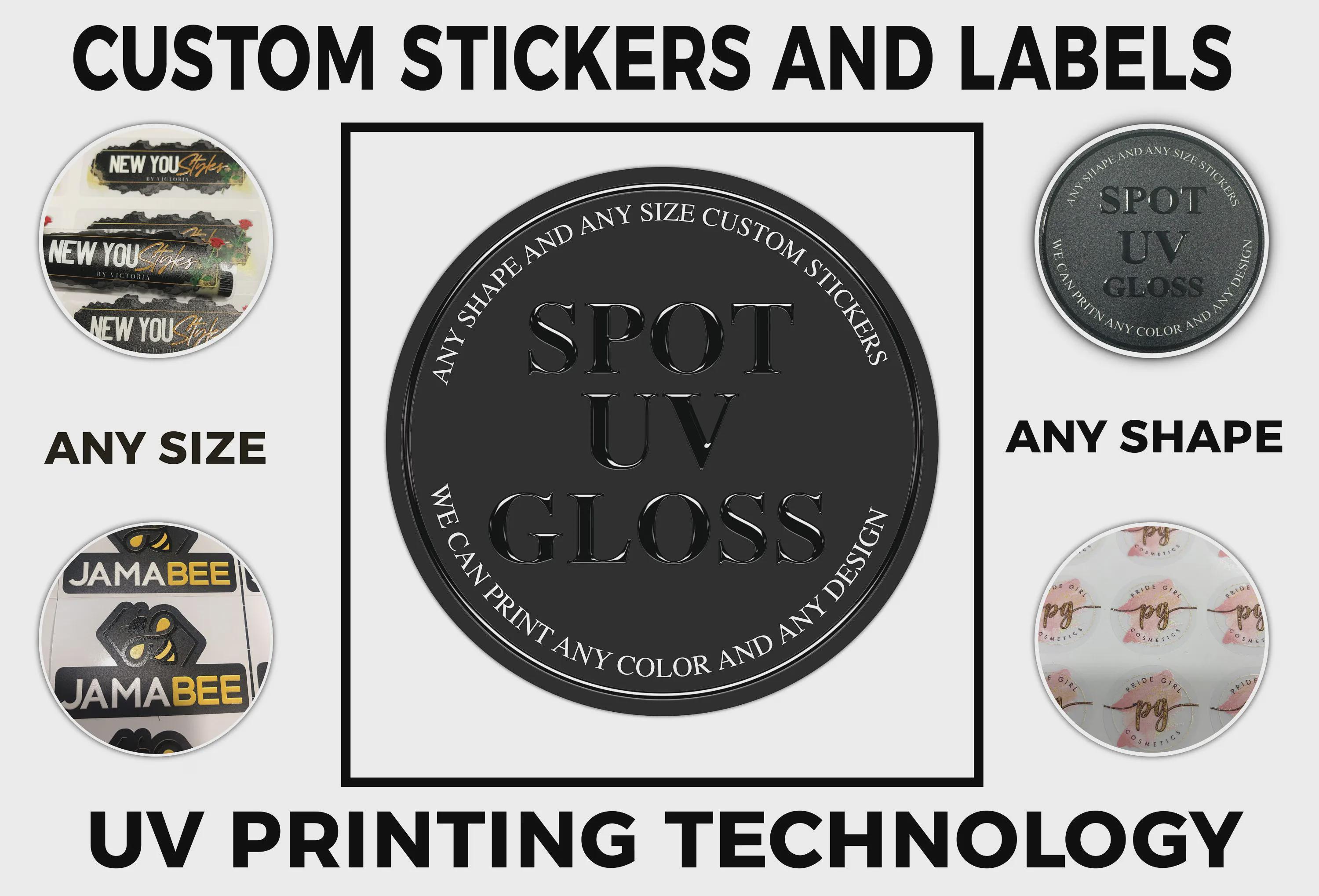 Custom UV Spot Gloss Stickers: Waterproof Die Cut Labels - Etsy