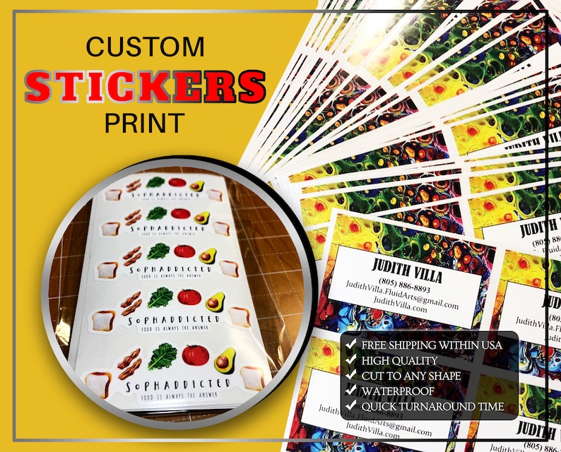 100 Bulk Custom Stickers Personalized Labels Vinyl Label Etsy