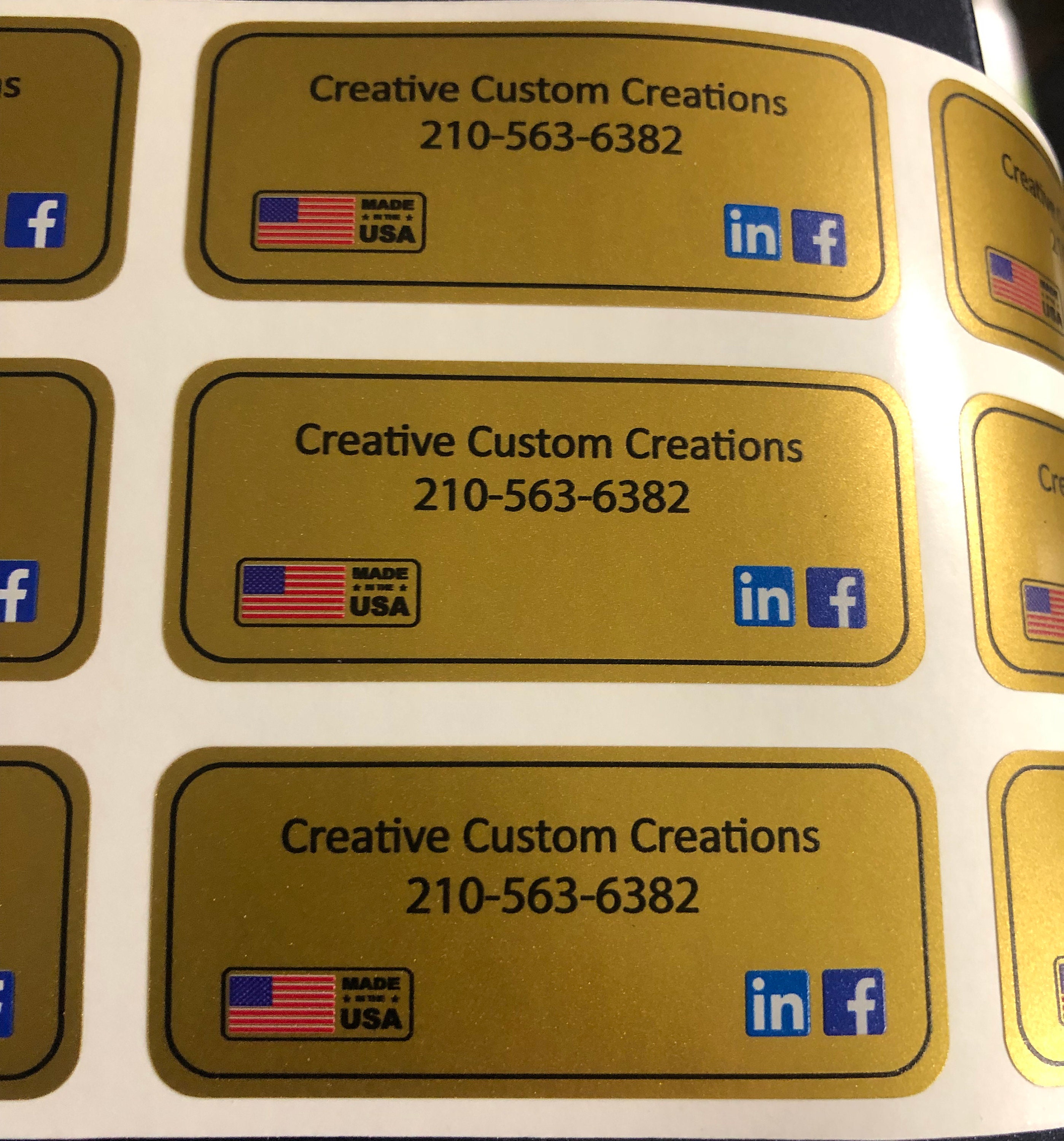 Custom Metallic Gold Stickers: Waterproof Printed Labels - Etsy