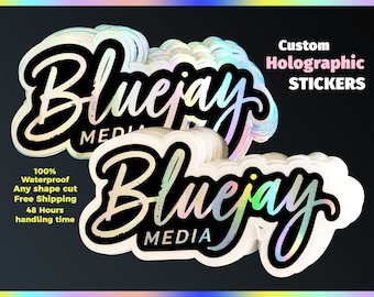 Pegatinas holográficas personalizadas: etiquetas de vinilo troqueladas impermeables